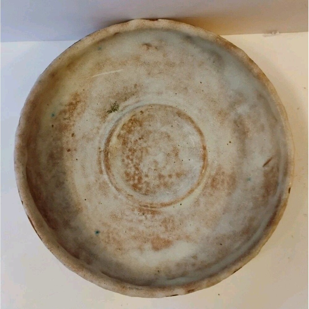 Vintage Helenn Rumpel Signed Studio Art Pottery Stoneware Saucer, Santa Fe, NM